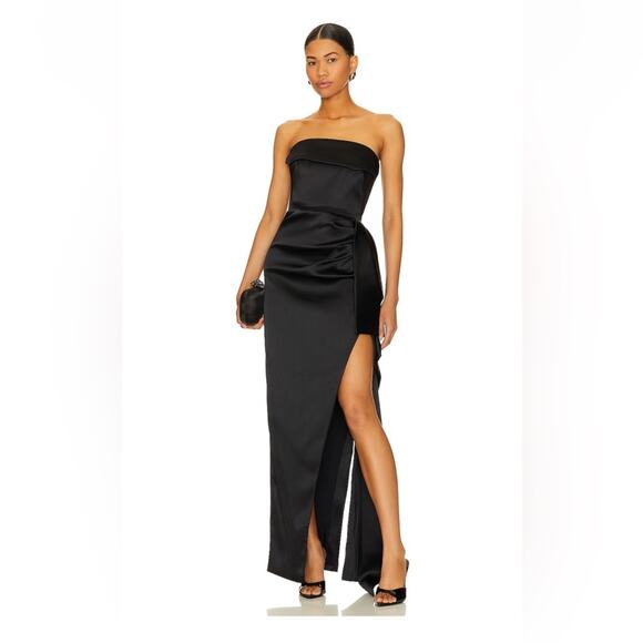 Nicholas Erelyn Strapless Gown in Black - Picture 2 of 13